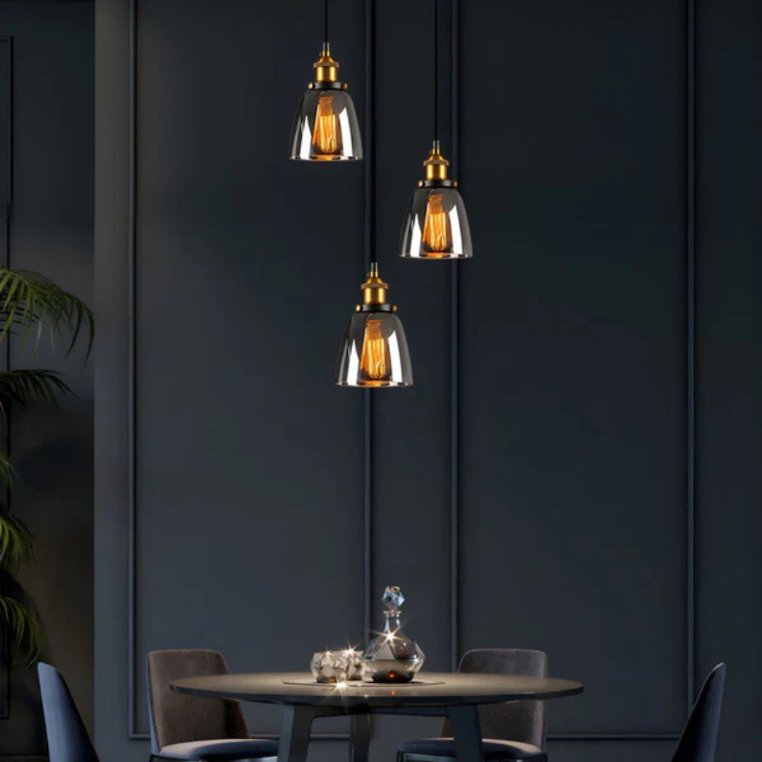 Veska | Vintage Pendelamp Glas | Stilren Matbordslampa