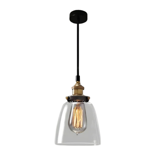 Veska | Vintage Pendelamp Glas | Stilren Matbordslampa Transparent A