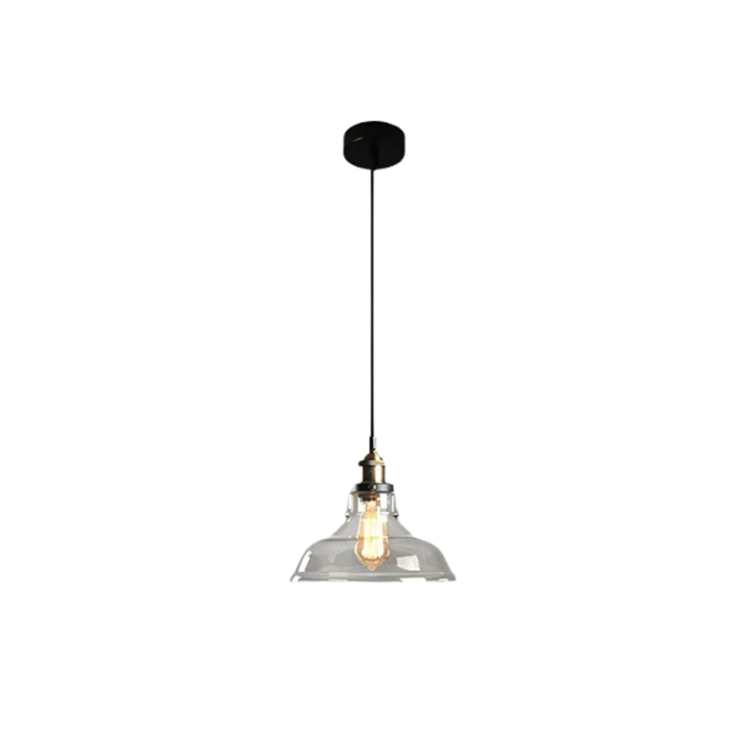 Veska | Vintage Pendelamp Glas | Stilren Matbordslampa Transparent D