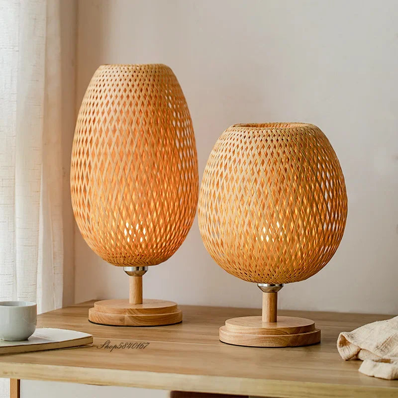 Veska | VintageBamboo - Bambus Vintage Bordslampa