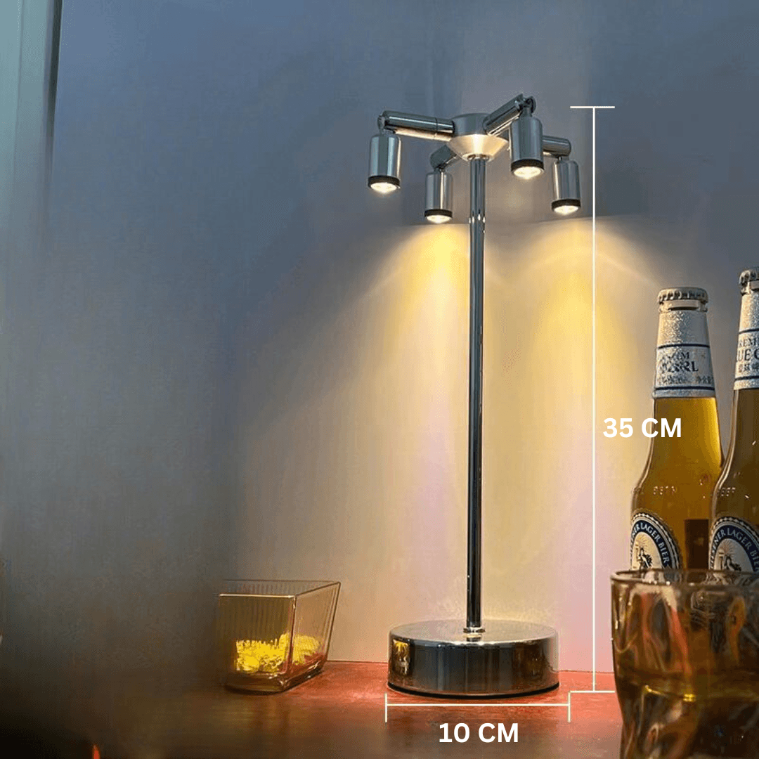 VibeLume - Vintage Touch-Styrd Bordslampa | Veska Inscription fyra