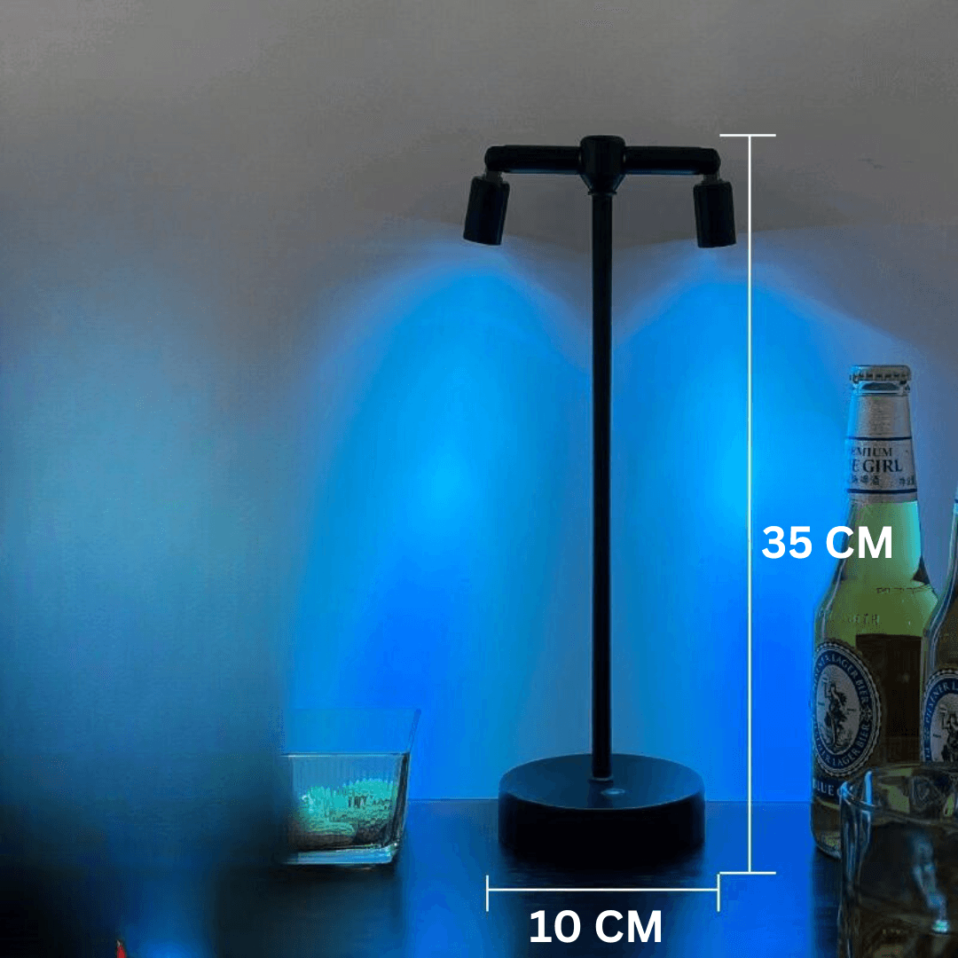 VibeLume - Vintage Touch-Styrd Bordslampa | Veska Svart dubbelhuvud