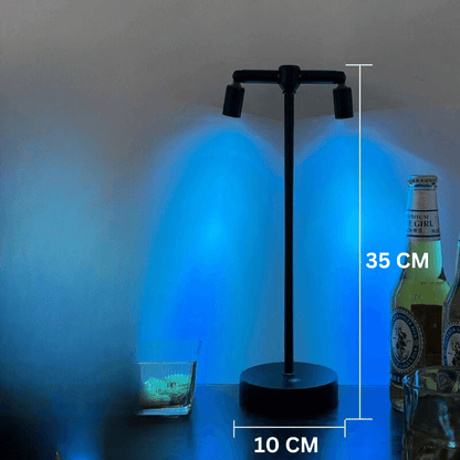 VibeLume - Vintage Touch-Styrd Bordslampa | Veska Svart dubbelhuvud