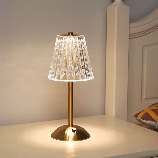 Vintage Crystal LED Bordslampa med Justerbar Ljusstyrka | Veska