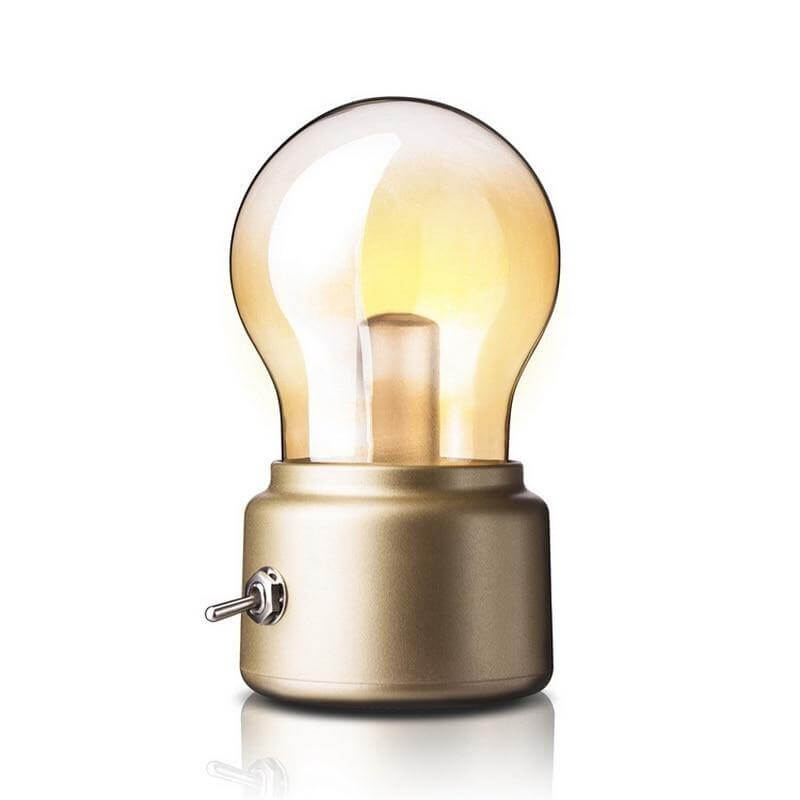 Vintage Glödlampa Bordslampa | Veska Guld