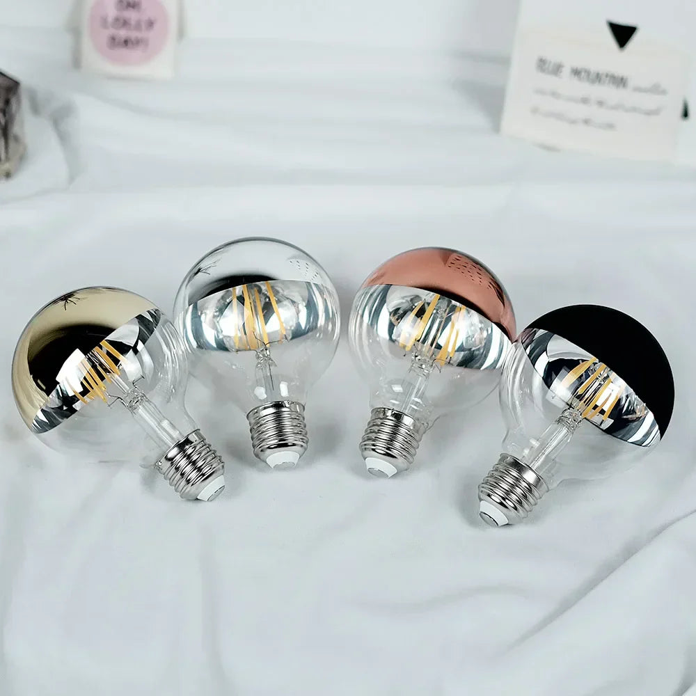 Vintage LED-lampa – Retro bordslampa med träbas | Veska
