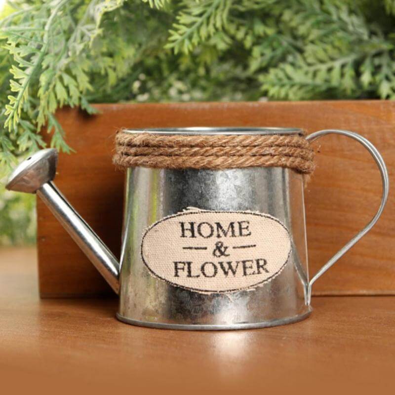 Vintage Mini Kettle Flowers Järn Bucket Vasen | Veska