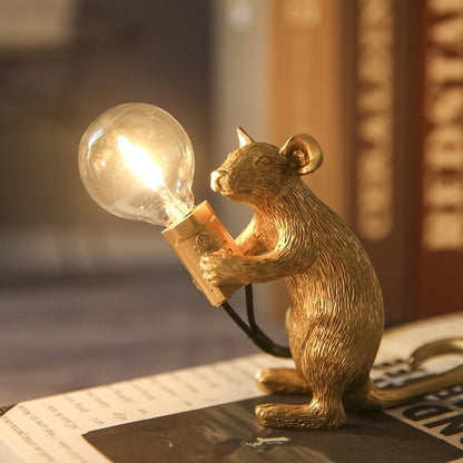 Vintage Mus LED Bordslampa | Veska