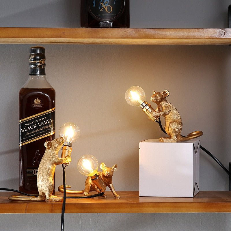 Vintage Mus LED Bordslampa | Veska