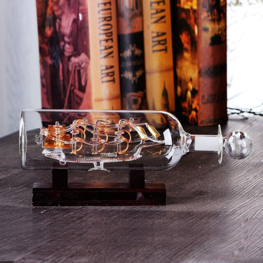 Vintage Ship in a Bottle Glass Boat Heminredning | Veska Guld