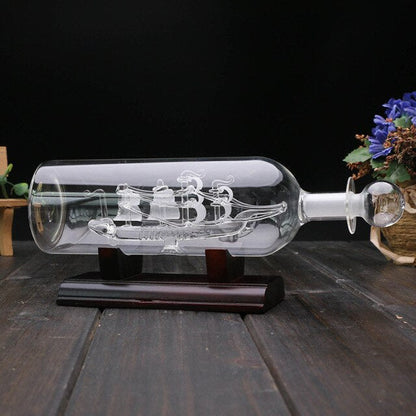 Vintage Ship in a Bottle Glass Boat Heminredning | Veska Vit