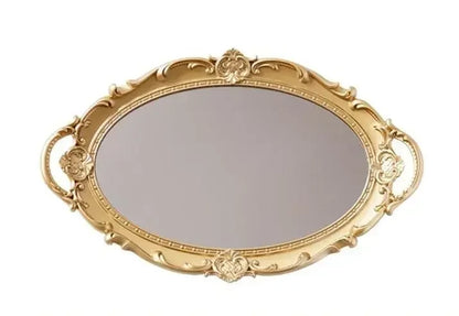 Vintage stil spegelbrickor | Veska Guld - Oval