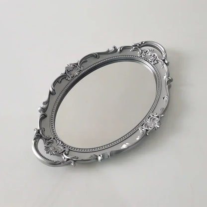 Vintage stil spegelbrickor | Veska Silver - Oval