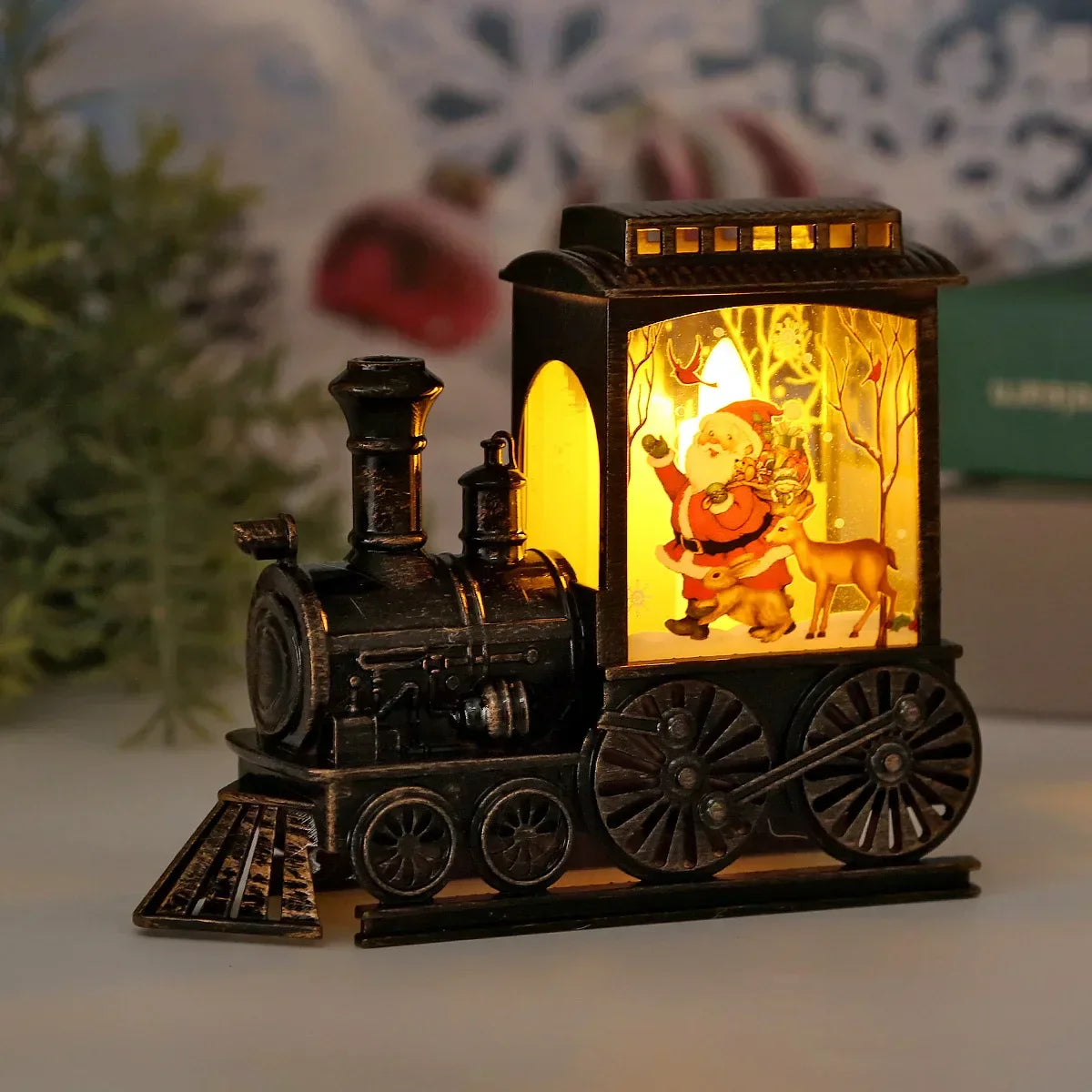 Vinter Express Tåg LED Nattlampan | Veska Jultomte Älg