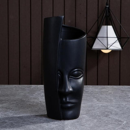 VisageLuxe Keramiska designvaser och Veskaomkrukor med skulpturell elegans | Veska Svart hopfällbar vas