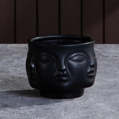 VisageLuxe Keramiska designvaser och Veskaomkrukor med skulpturell elegans | Veska Svart planter