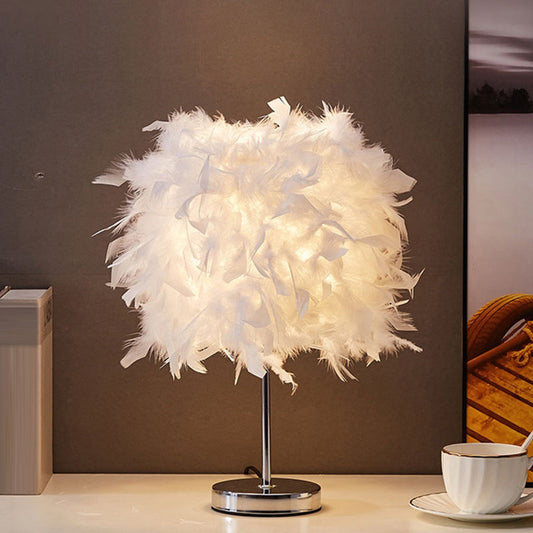 Vit Cylindrisk Bordslampa Enkelt Glödlampa Vår Bordslampa | Veska Vit