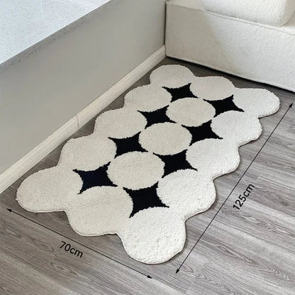 Vit prickar matta | Veska 70x125cm