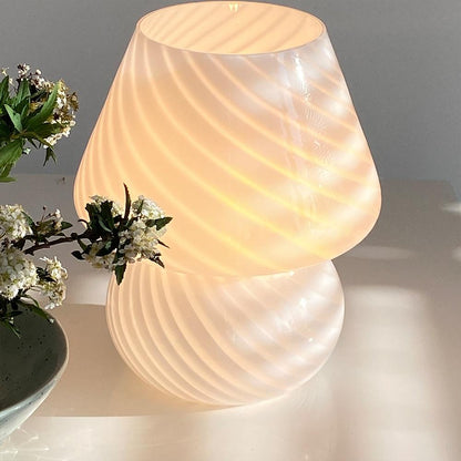 Vit Rand Bord Glas Lampa | Veska