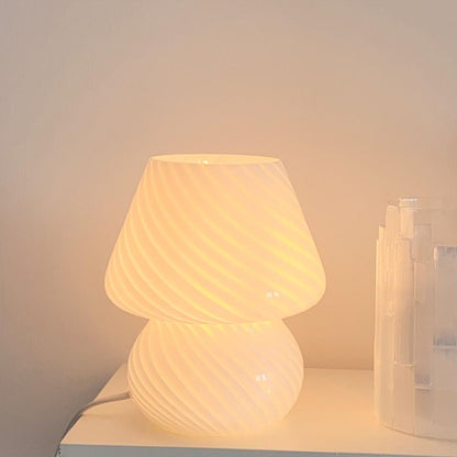 Vit Rand Bord Glas Lampa | Veska