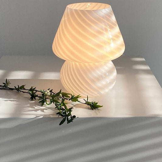 Vit Rand Bord Glas Lampa | Veska