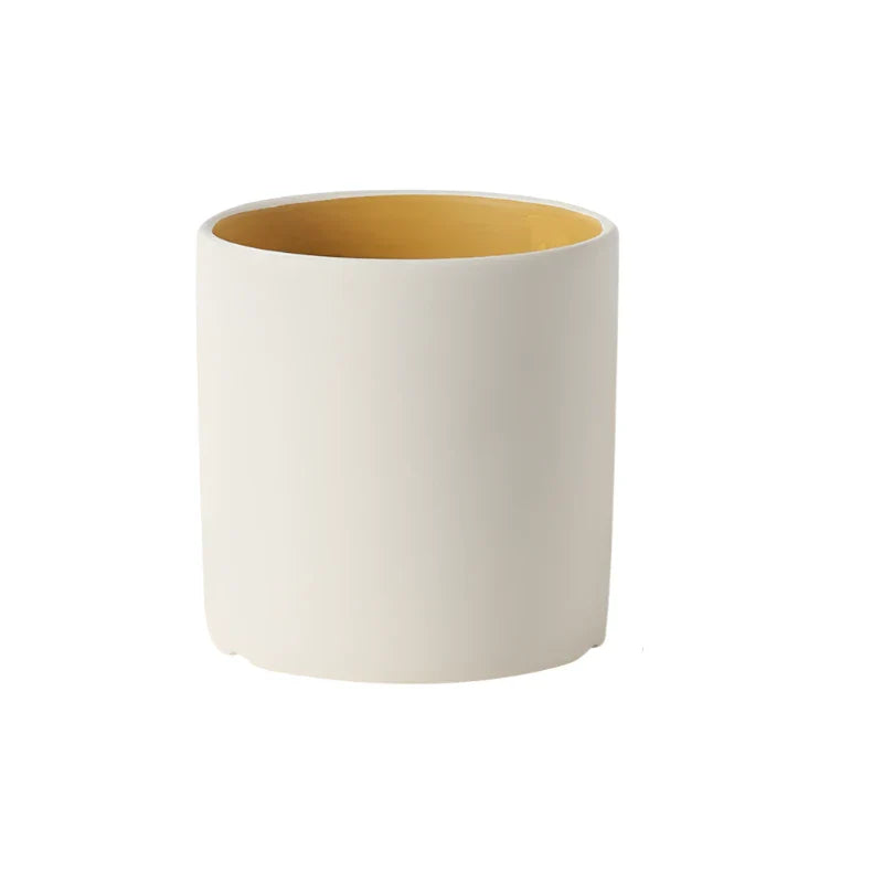 VividSphere Lyxig rund keramisk Veskaomkruka med handglaserad elegans | Veska Beige 14cm