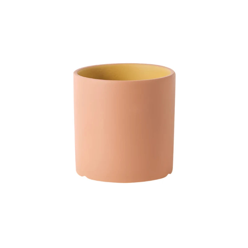 VividSphere Lyxig rund keramisk Veskaomkruka med handglaserad elegans | Veska Mörk lax 11cm