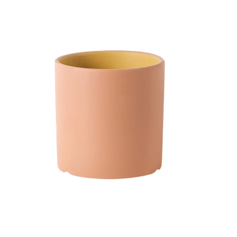 VividSphere Lyxig rund keramisk Veskaomkruka med handglaserad elegans | Veska Mörk lax 14cm