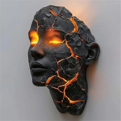 Vulkanisk Face Lava Spricka Väggkonst Lampa | Veska