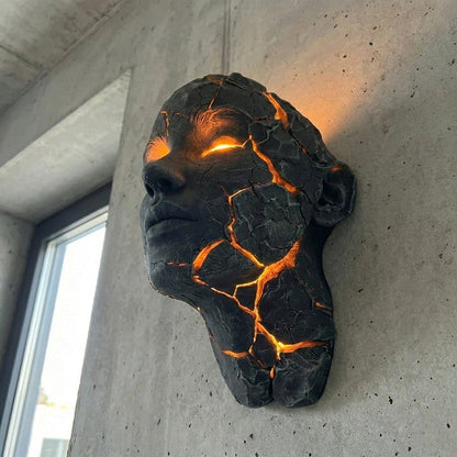 Vulkanisk Face Lava Spricka Väggkonst Lampa | Veska