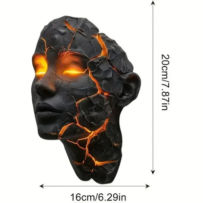 Vulkanisk Face Lava Spricka Väggkonst Lampa | Veska Standardtitel
