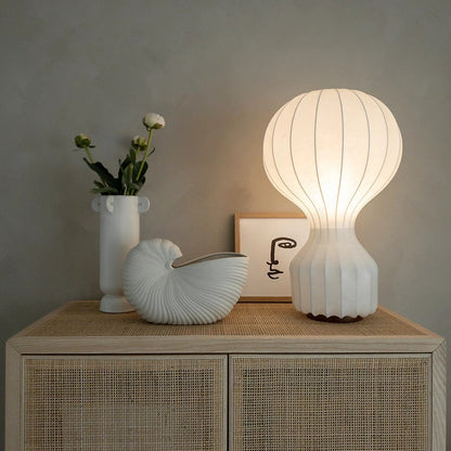 Wabi Sabi Bordslampa med Sidenlamp vanlig – Minimalistisk LED-lampa för Vardagsrum och Matrum | Veska 18 cm x 32 cm