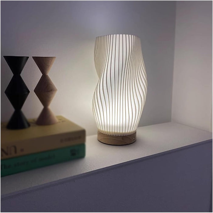 Wavecrest Bordslampa – Mjuk Ljus Designer Lampa med Dimmbar Varm & Naturlig Vit Ljus | Veska