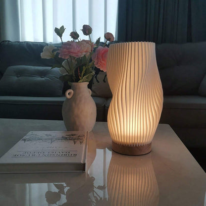Wavecrest Bordslampa – Mjuk Ljus Designer Lampa med Dimmbar Varm & Naturlig Vit Ljus | Veska