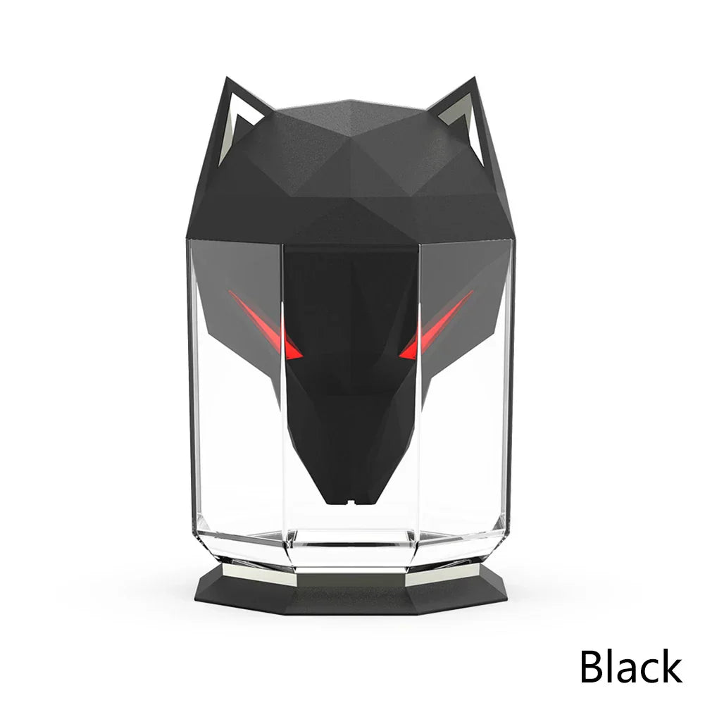 Wolf Head SB Aromaterapi Nattlampa Luftfuktare | Veska svart