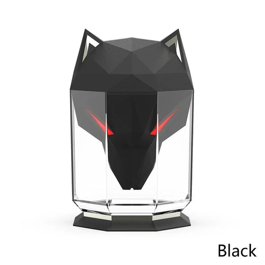 Wolf Head SB Aromaterapi Nattlampa Luftfuktare | Veska svart