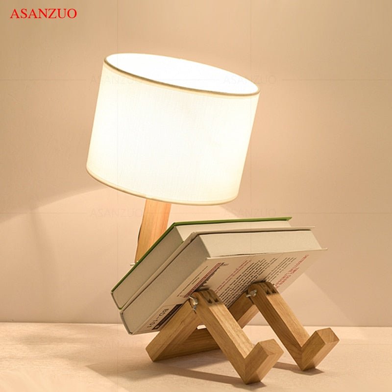 Wood Boy Form LED Skrivbordslampa Skrivbordsornament | Veska