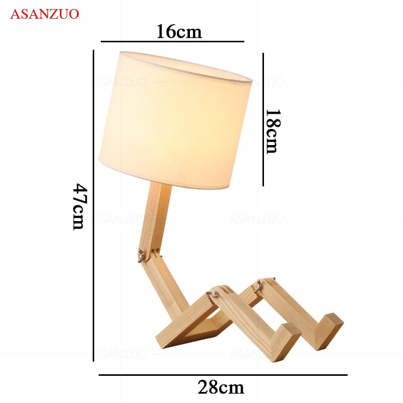 Wood Boy Form LED Skrivbordslampa Skrivbordsornament | Veska