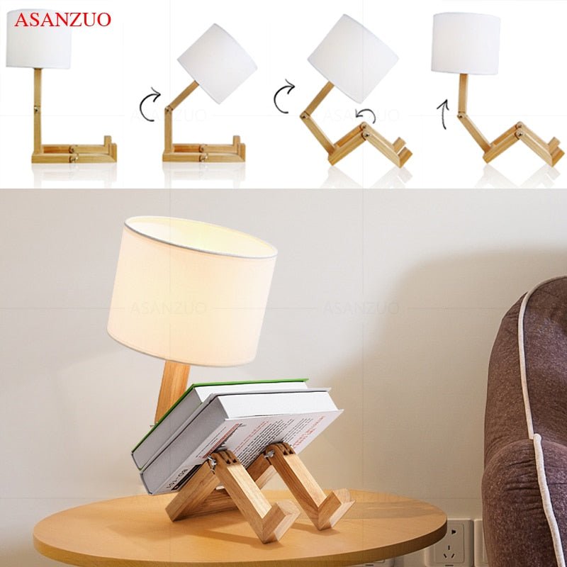 Wood Boy Form LED Skrivbordslampa Skrivbordsornament | Veska