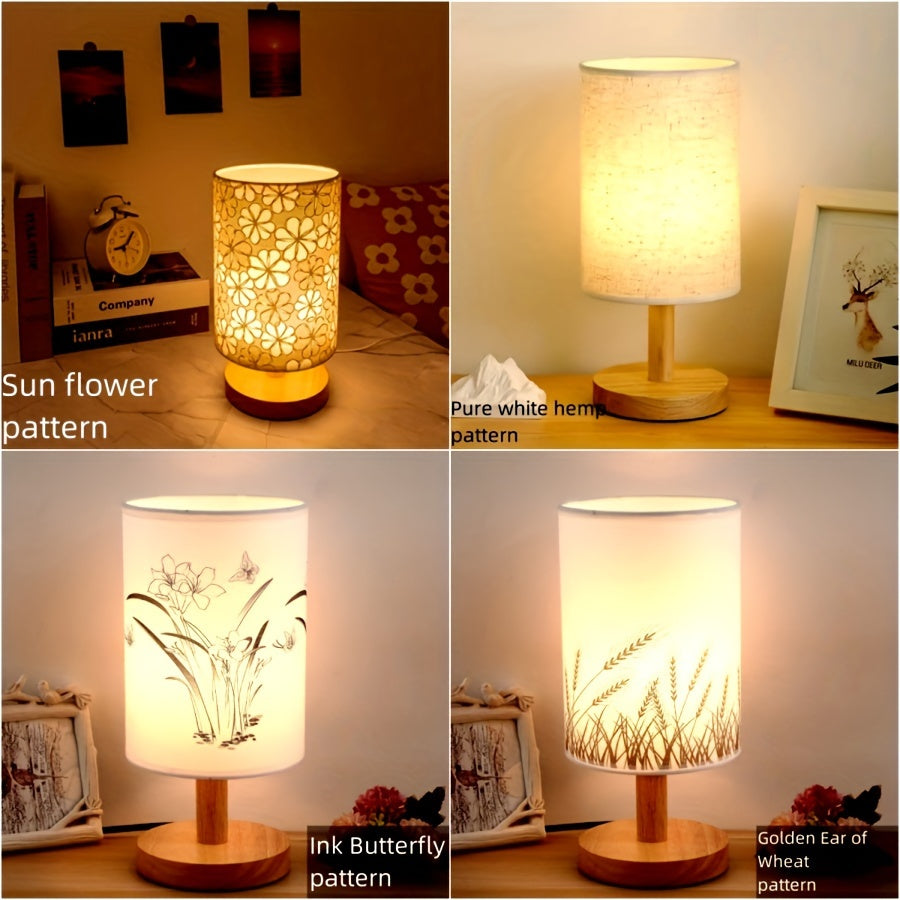 WoodGlow – Justerbar LED Bordslampa med USB Veska