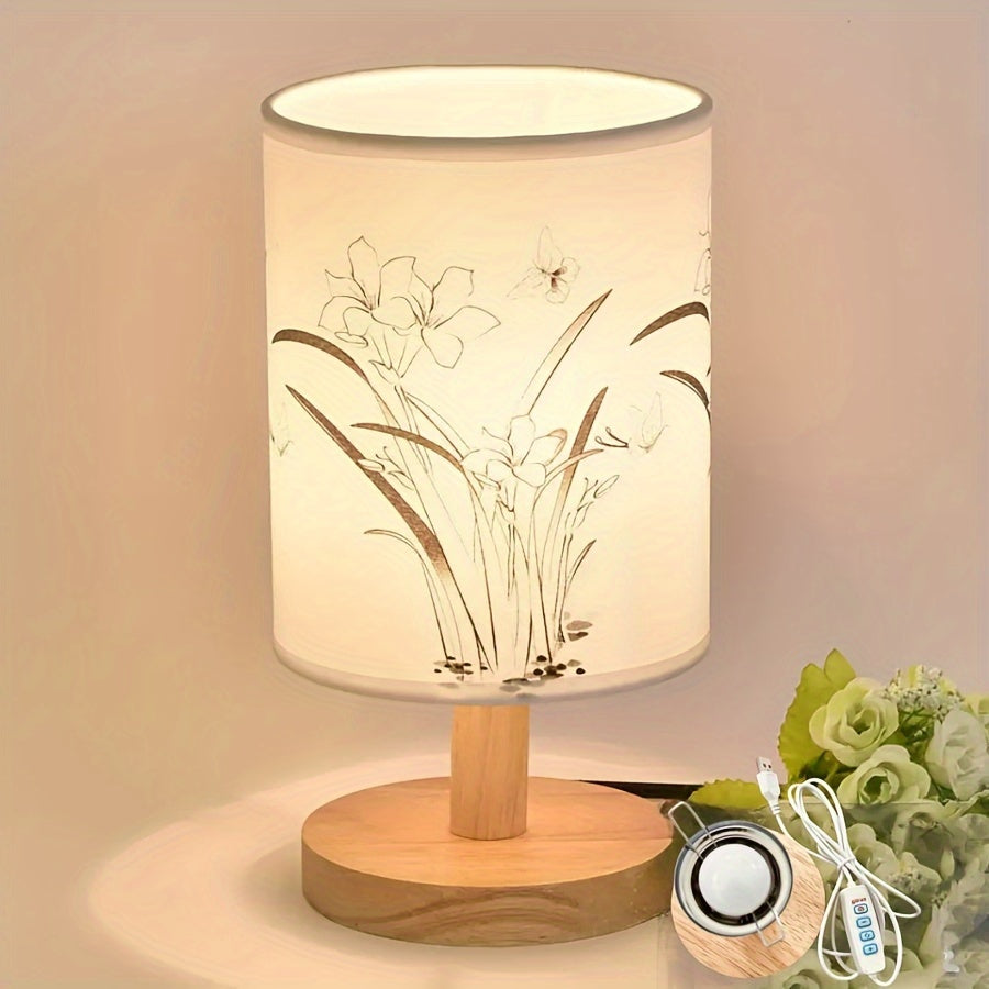 WoodGlow – Justerbar LED Bordslampa med USB Veska Polykrom
