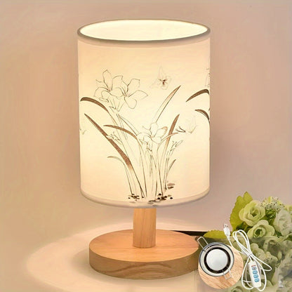 WoodGlow – Justerbar LED Bordslampa med USB Veska Polykrom