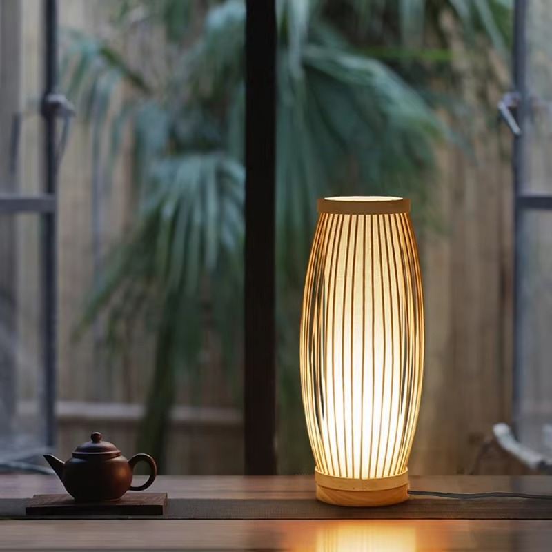 Zen-inspirerad bambulampa för sovrum och vardagsrum | Veska