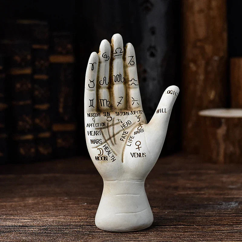 Zodiac Symboler Mystic Palmistry Hand Skulptur | Veska Standardtitel