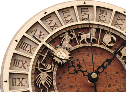 Zodiak Tecken Trä Väggklocka | Veska